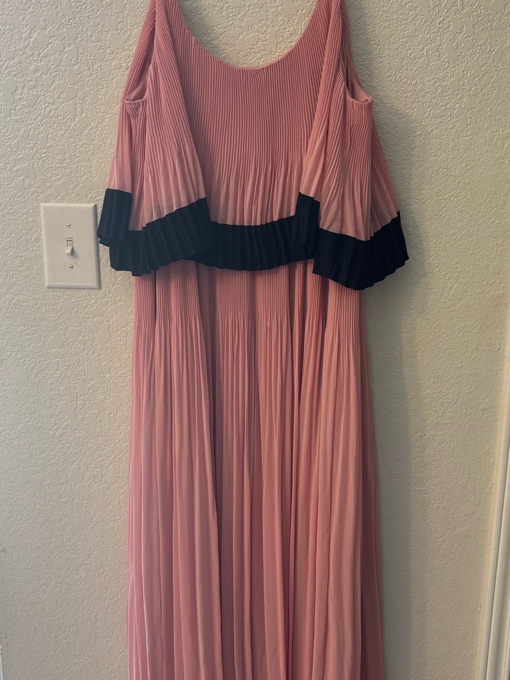 Lane Bryant Pink Pleated Maxi Dress, feminine, Romantic, fairy - Picture 2 of 8